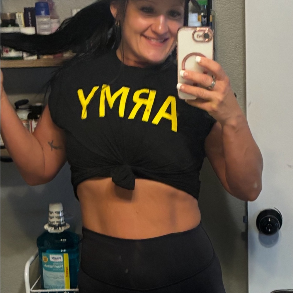 U.S. Army Black and Yellow Crop Top